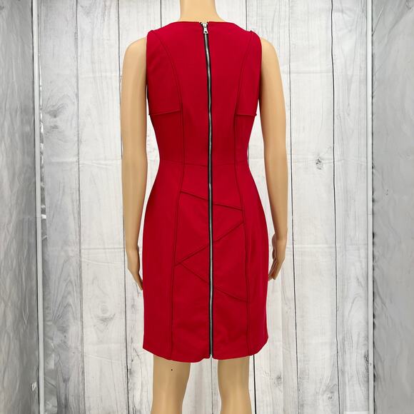 Seamline Cynthia Steffe US 2 Womens Red Sleeveless Bodycon Mini Dress - Picture 3 of 8